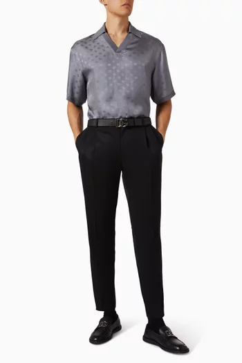 DG Logo Polo Shirt in Silk-jacquard