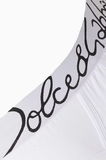 Script Logo Mid-rise Briefs in Stretch Jersey