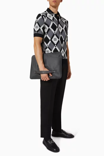 حقيبة كلاتش نايلون وجلد