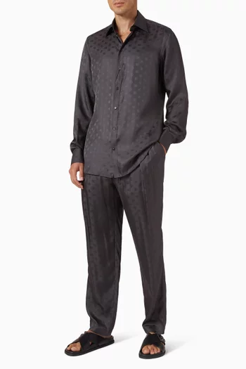 Jacquard-logo Pants in Silk