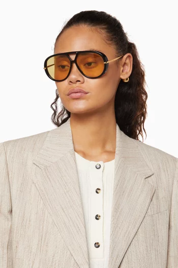 Drop Aviator Sunglasses in Recycled Acetate