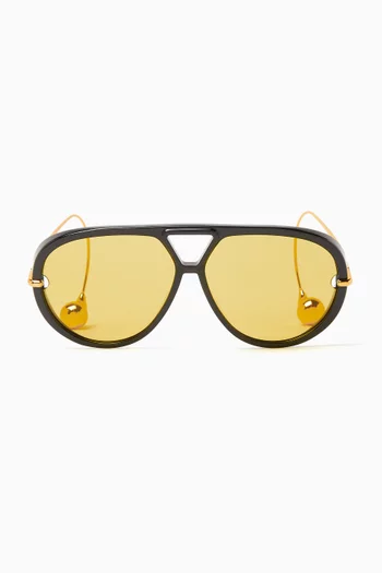 Drop Aviator Sunglasses in Recycled Acetate