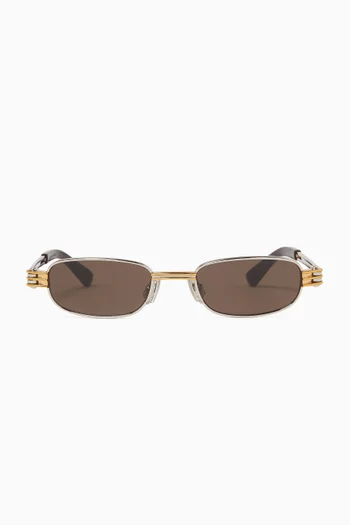 Rectangular Sunglasses in Metal