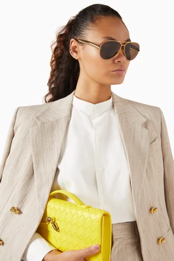 Sardine Aviator Sunglasses in Metal