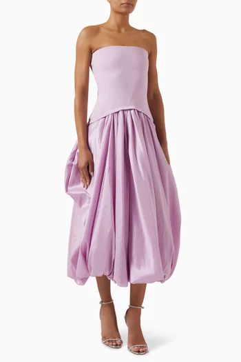 Izzy Gathered Dress in Taffeta