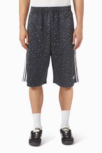 شورت فضفاض بنقشة جلد الفهد