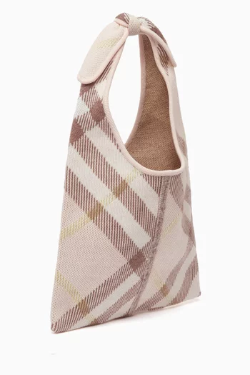 Check Tie Bag in Wool-knit