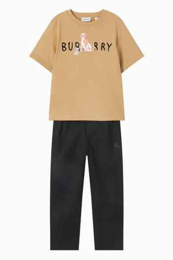 Beagle Check Flag T-shirt in Cotton