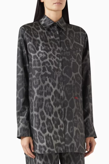 Leopard-print Shirt in Silk