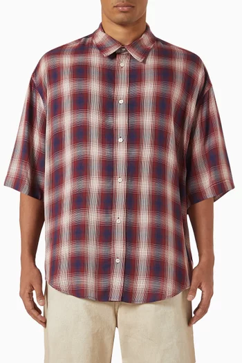 Check Button-up Shirt in Viscose