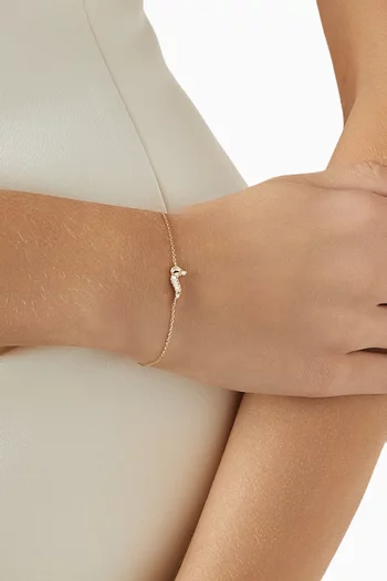 Oula XS Arabic Letter 'Meem' Diamond Bracelet in 18kt Gold