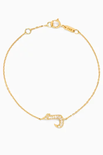Oula XS Arabic Letter 'Lam' Diamond Bracelet in 18kt Gold