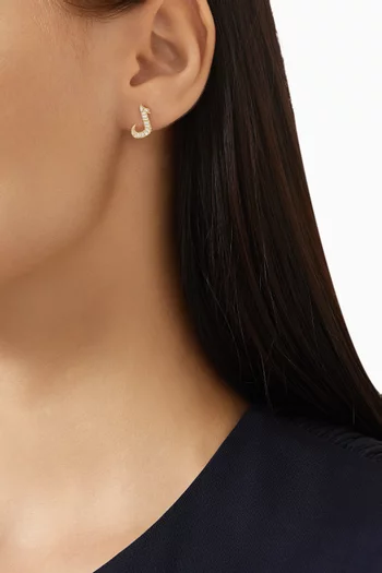 Oula XS Arabic Letter 'Lam' Diamond Earrings in 18kt Gold