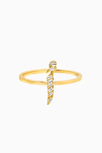 Oula XS Arabic Letter 'Alef' Diamond Ring in 18kt Gold