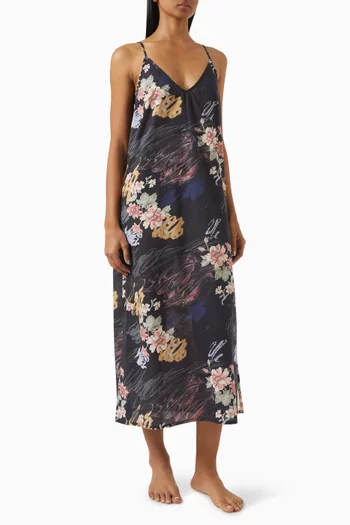 Love-print Slip Nightie in Organic-cotton