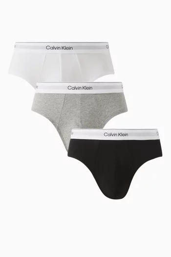 Icon Mid-rise Briefs in Stretch-cotton, Set of 3