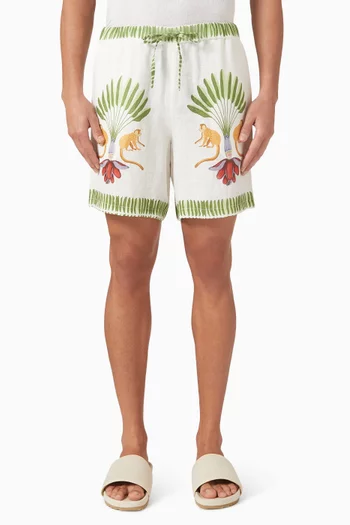 شورت برمودا بطبعة تيتي كتان