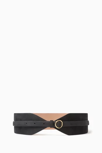 Double Large Belt in Suede