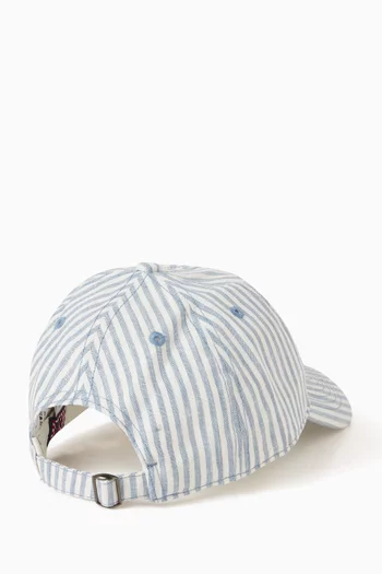 St. Barth Striped Baseball Cap in Linen