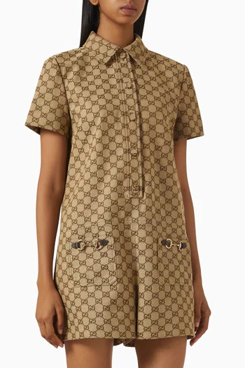 Horsebit Jumpsuit in Original GG Canvas