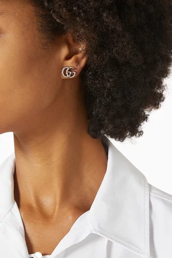 GG Marmont Crystal Earrings in Brass