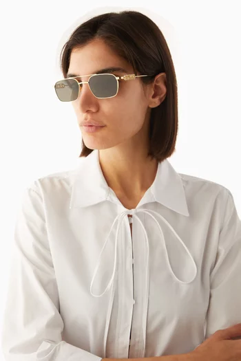 Rectangular Sunglasses in Metal