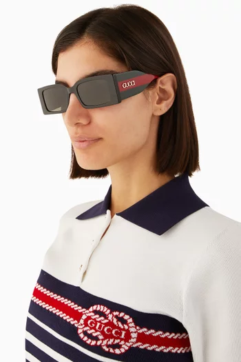 Rectangular Sunglasses in Acetate