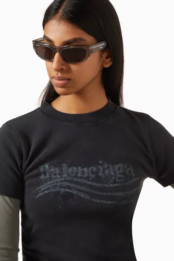 نظارة شمسية بإطار مستطيل أسيتات