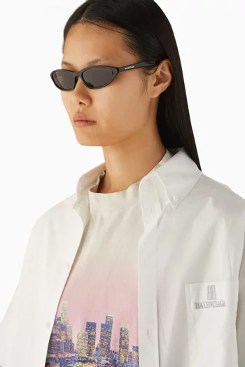 نظارة شمسية بإطار بيضاوي أسيتات