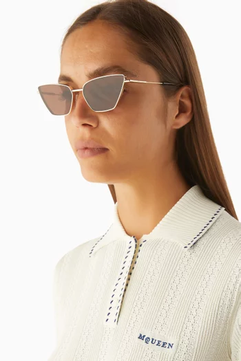 نظارة شمسية بتصميم عين القطة وإطار معدن