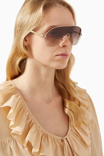 Aly Mask Sunglasses in Metal