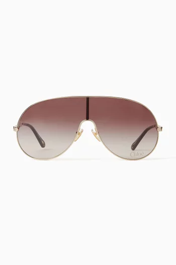 Aly Mask Sunglasses in Metal