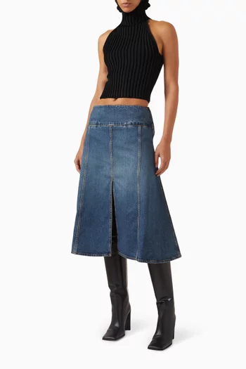 Square 90 Knee Boots in Leather
