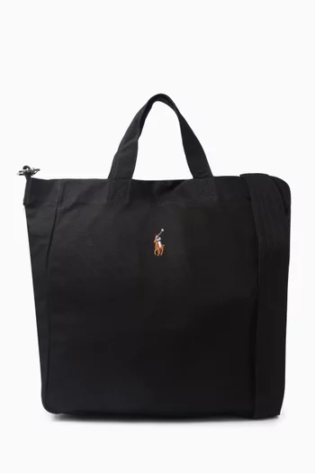 حقيبة يد كبيرة بشعار لاعب البولو المميز للماركة قنب