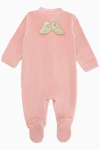 Angel Wings Sleepsuit  in Velour