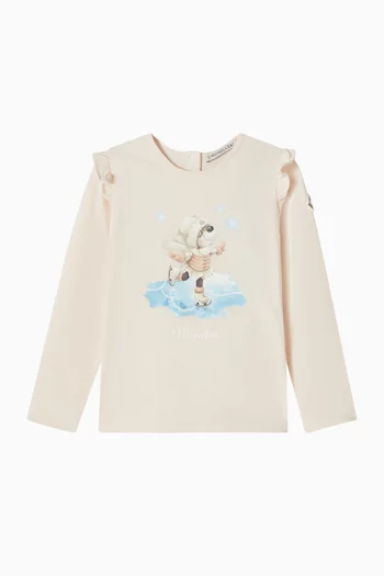 Ice-skating Bear Print T-shirt