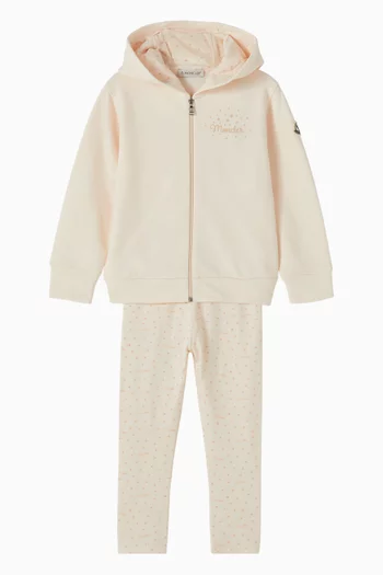 Logo Hoodie & Leggings Set in Cotton