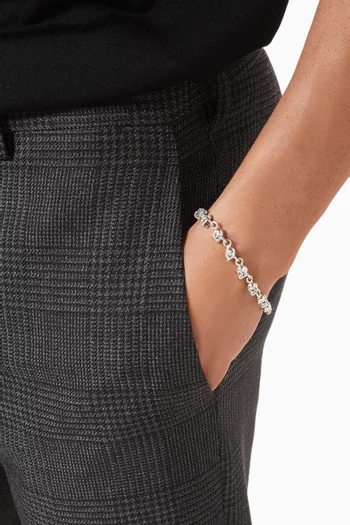 سوار مزين بجمجمة فضة إسترلينية