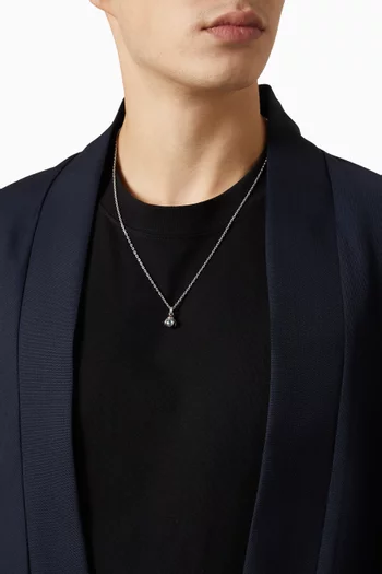 Black Pearl Pendant Necklace in Sterling Silver