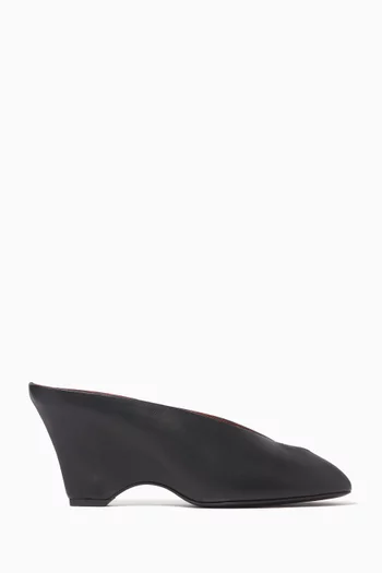 Cloak 75 Peep-toe Mules in Leather