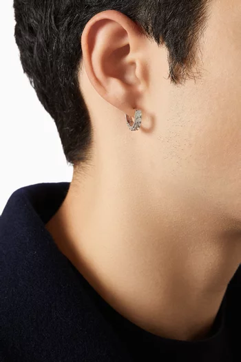Crystal Hoop Single Earring in Sterling Silver