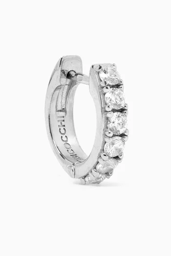 Crystal Hoop Single Earring in Sterling Silver