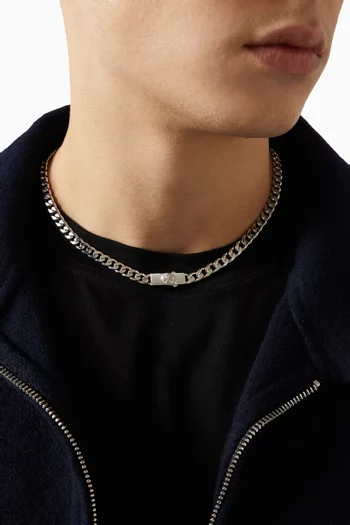 Tiny Edge Chain Necklace in Sterling Silver