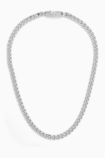 Tiny Edge Chain Necklace in Sterling Silver