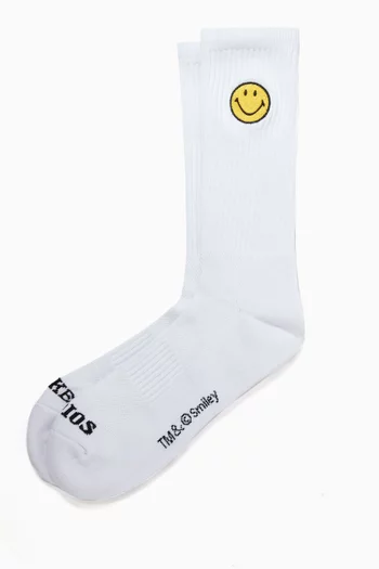Smiley Badge Socks in Cotton-blend