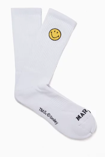 Smiley Badge Socks in Cotton-blend