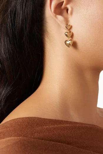 Heart Drop Earrings in 18kt Gold-plated Silver