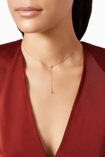 Pear Bezel Lariat Necklace in 18kt Gold-plated Silver