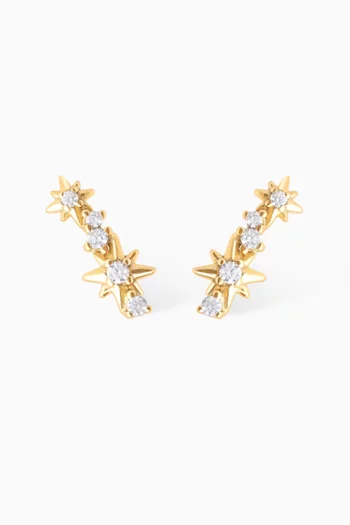 Cosmic Crystal Climber Earrings in 18kt Gold-plated Silver