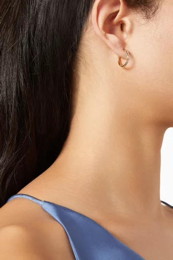 Molten Crystal Hoop Earrings in 18kt Gold-plated Silver